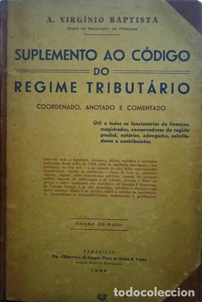Libros: BAPTISTA. (Alberto Virg&iacute;nio) - SUPLEMENTO AO C&Oacute;DIGO DO REGIME TRIBUT&Aacute;RIO. - Foto 1