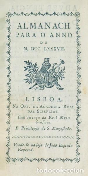Libri di seconda mano: ALMANACH PARA O ANNO DE M. DCC. LXXXVII.