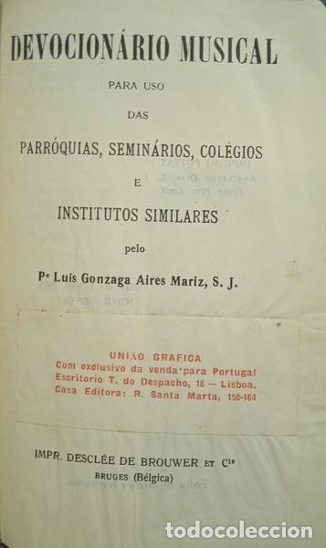 Libros: AIRES MARIZ. (Padre Lu&iacute;s Gonzaga) - DEVOCION&Aacute;RIO MUSICAL PARA USO DAS PARR&Oacute;QUIAS, SEMIN&Aacute;RIOS, COL&Eacute;GI