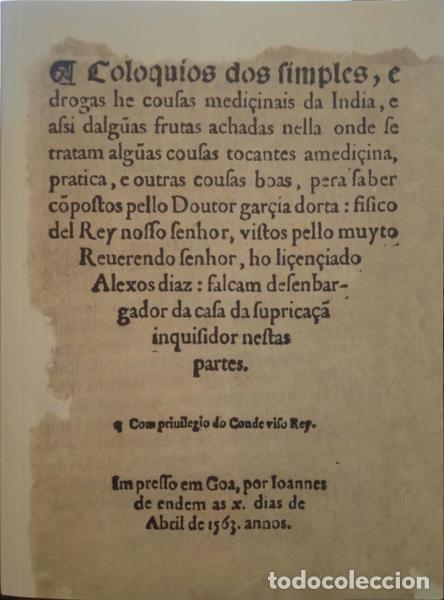 Libros: ORTA. (Garcia de) - COLOQUIOS DOS SIMPLES, [FAC-S&Iacute;MILE 1563] - Foto 1