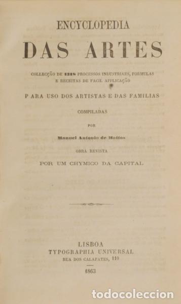 Libros: MATOS. (Manuel Ant&oacute;nio de) - ENCYCLOPEDIA DAS ARTES. - Foto 1