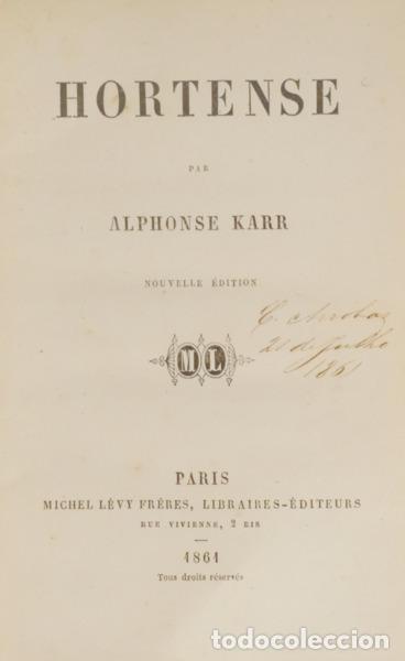 Libros: KARR. (Jean-Baptiste Alphonse) - HORTENSE. - Foto 1