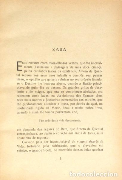 Libros: QUENTAL. (Antero de) - ZARA. [3 OBRAS] - Foto 2