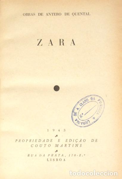 Libros: QUENTAL. (Antero de) - ZARA. [3 OBRAS] - Foto 1