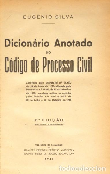 Libros: SILVA. (Eug&eacute;nio) - DICION&Aacute;RIO ANOTADO DO C&Oacute;DIGO DE PROCESSO CIVIL. - Foto 1
