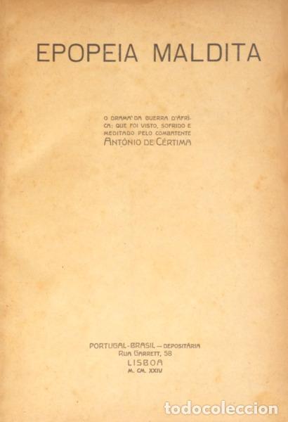 Libros: C&Eacute;RTIMA. (Ant&oacute;nio de) - EPOPEIA MALDITA. [ENC.] - Foto 1