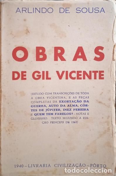 Libros: VICENTE. (Gil) e Arlindo de Sousa. - OBRAS DE GIL VICENTE. - Foto 1
