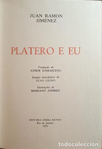 Libros: JIM&Eacute;NEZ. (Juan Ram&oacute;n) - PLATERO E EU. - Foto 1