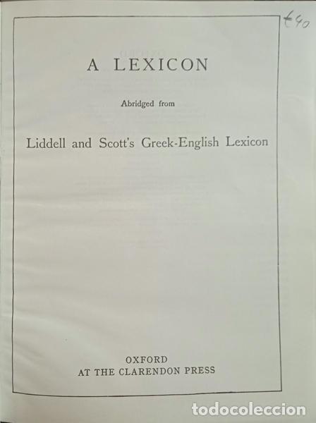 Libros: LIDDELL. (Henry George) e Robert Scott. - A LEXICON. - Foto 2