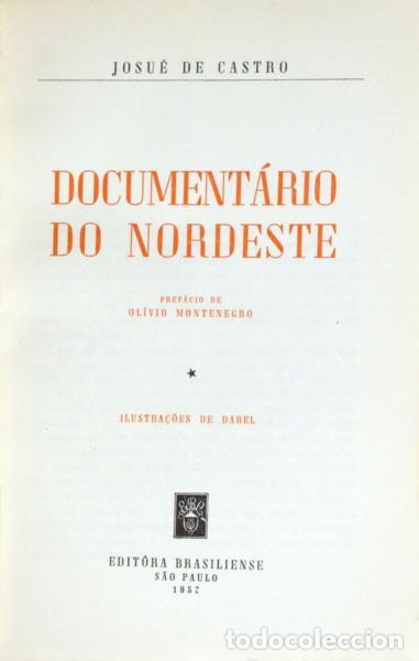 Libros: CASTRO. (Josu&eacute; de) - DOCUMENT&Aacute;RIO DO NORDESTE. - Foto 1
