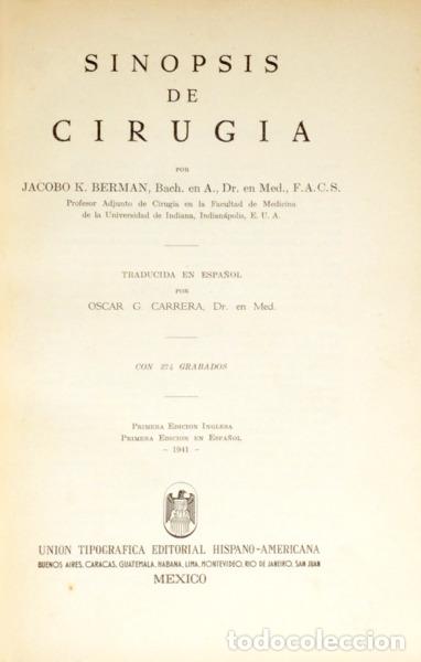 Libros: BERMAN. (Jacobo Kohn) - SINOPSIS DE CIRUGIA. - Foto 1