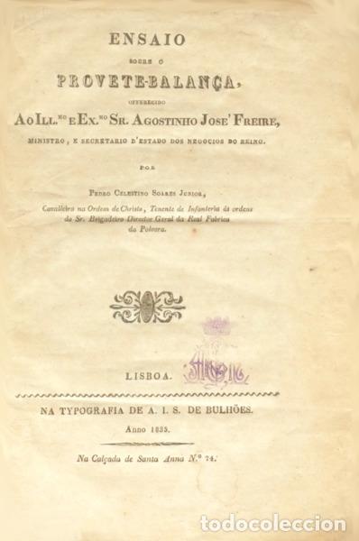 Libros: SOARES JUNIOR. (Pedro Celestino) - ENSAIO SOBRE O PROVETE-BALAN&Ccedil;A,
