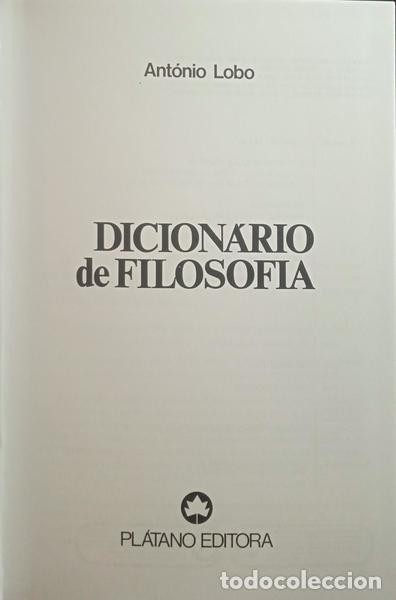 Libros: LOBO. (Ant&oacute;nio) - DICION&Aacute;RIO DE FILOSOFIA. - Foto 2