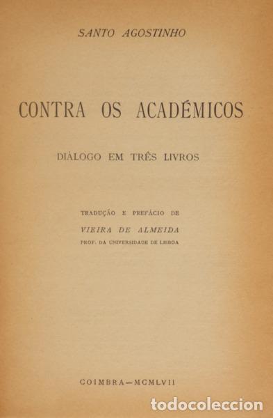 Libros: SANTO AGOSTINHO. - CONTRA OS ACAD&Eacute;MICOS. - Foto 1