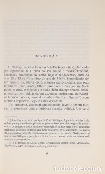 Libros: SANTO AGOSTINHO. - DI&Aacute;LOGO SOBRE A FELICIDADE. - Foto 3