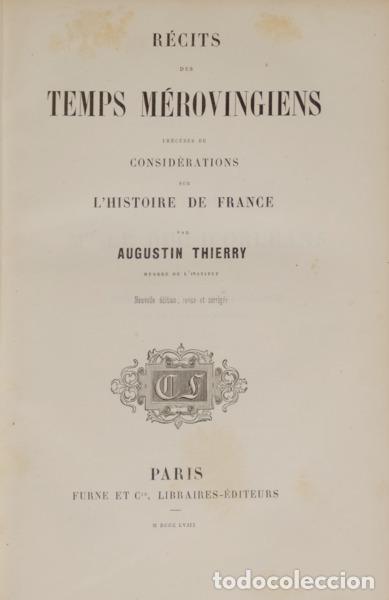 Libros: THIERRY. (Augustin) - R&Eacute;CITS DES TEMPS M&Eacute;ROVINGIENS. - Foto 1