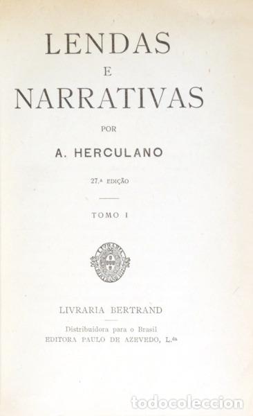 Libros: HERCULANO. (Alexandre) - LENDAS E NARRATIVAS. [27.&ordf; EDI&Ccedil;&Atilde;O] - Foto 1