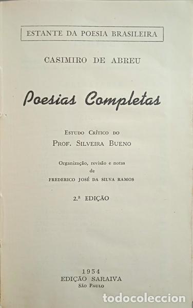 Libros: ABREU. (Casimiro de) - POESIAS COMPLETAS. - Foto 1