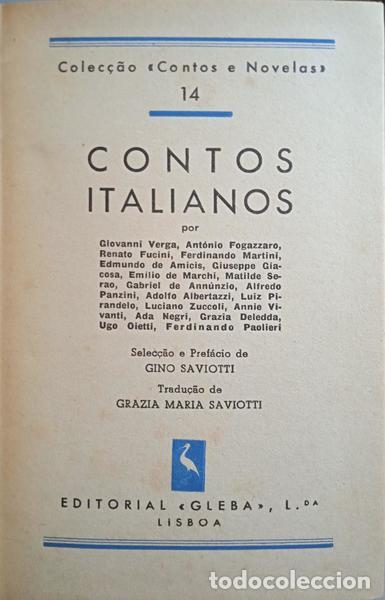Libros: VERGA. (Giovanni) e outros. - CONTOS ITALIANOS. - Foto 1