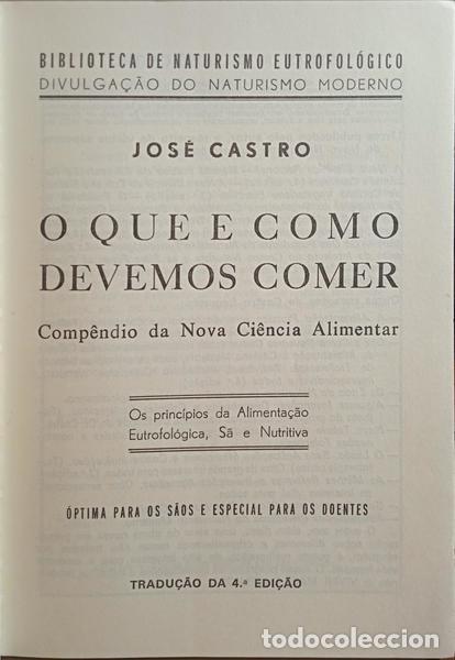 Libros: CASTRO. (Jos&eacute;) - O QUE E COMO DEVEMOS COMER. [4.&ordf; EDI&Ccedil;&Atilde;O] - Foto 2