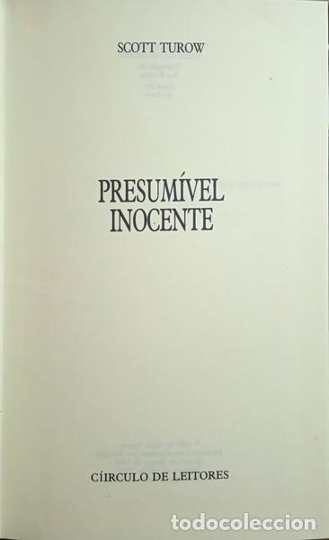 Libros: TUROW. (Scott) - PRESUM&Iacute;VEL INOCENTE. - Foto 2