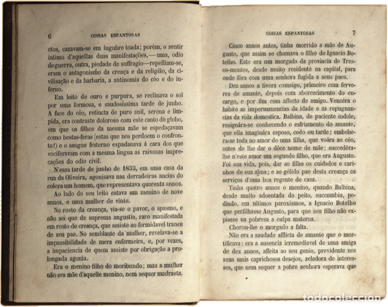 Libros: CASTELO BRANCO. (Camilo) - COISAS ESPANTOSAS. [1.&ordf; EDI&Ccedil;&Atilde;O] - Foto 2
