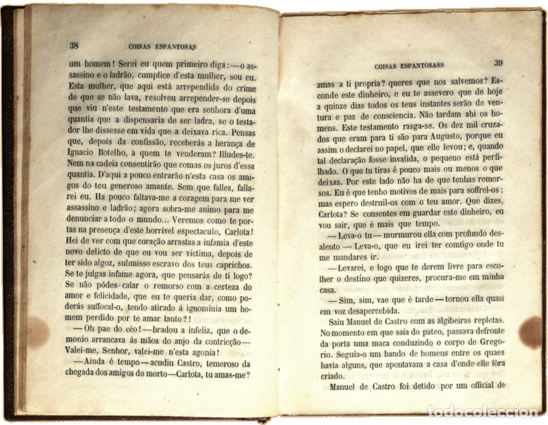 Libros: CASTELO BRANCO. (Camilo) - COISAS ESPANTOSAS. [1.&ordf; EDI&Ccedil;&Atilde;O] - Foto 3