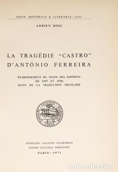 Libros: ROIG. (Adrien) - LA TRAG&Eacute;DIE &laquo;CASTRO&raquo; DANT&Oacute;NIO FERREIRA. - Foto 1