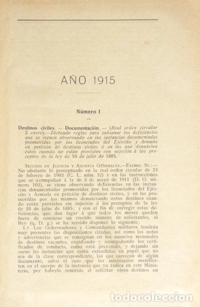 Libros: COLECCI&Oacute;N LEGISLATIVA DEL EJ&Eacute;RCITO, A&Ntilde;O 1915. - Foto 2