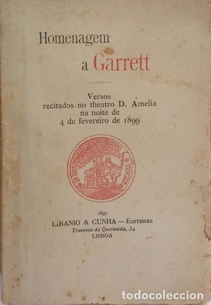 Libros: HOMENAGEM A GARRETT. [TEATRO D. AMELIA] - Foto 1