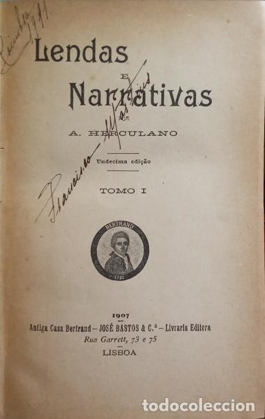 Libros: HERCULANO. (Alexandre) - LENDAS E NARRATIVAS. [11.&ordf; EDI&Ccedil;&Atilde;O] - Foto 1