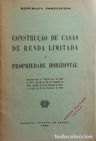 Libros: CONSTRU&Ccedil;&Atilde;O DE CASAS DE RENDA LIMITADA E PROPRIEDADE HORIZONTAL. - Foto 1