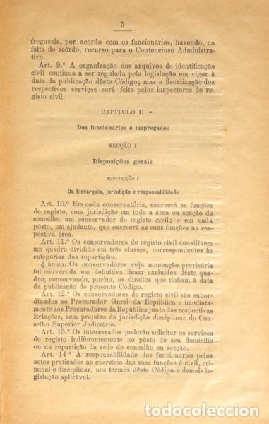 Libros: C&Oacute;DIGO DO REGISTO CIVIL. [1933] - Foto 2
