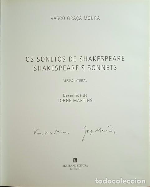 Libros: GRA&Ccedil;A MOURA. (Vasco) - OS SONETOS DE SHAKESPEARE. SHAKESPEARE&#39;S SONNETS. - Foto 2