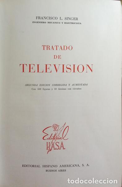 Libros: SINGER. (Francisco L.) - TRATADO DE TELEVISION. - Foto 2
