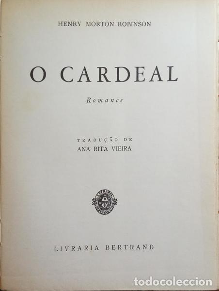 Libros: MORTON ROBINSON. (Henry) - O CARDEAL. - Foto 2