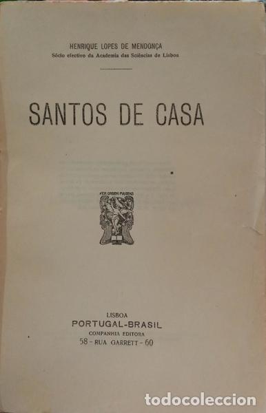 Libros: LOPES DE MENDON&Ccedil;A. (Henrique) - SANTOS DE CASA. - Foto 2