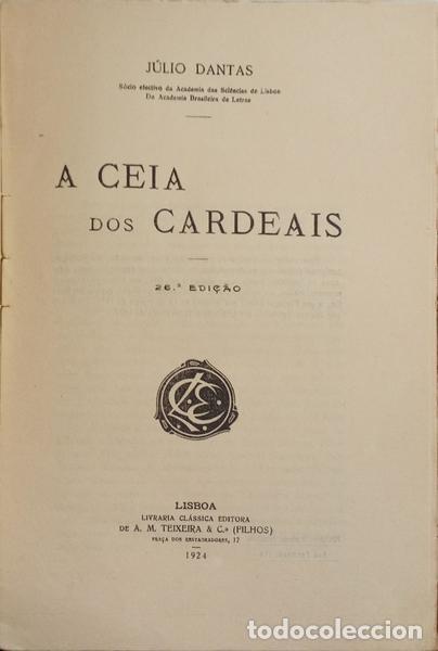 Libros: DANTAS. (J&uacute;lio) - A CEIA DOS CARDEAIS. [26.&ordf; EDI&Ccedil;&Atilde;O] - Foto 2