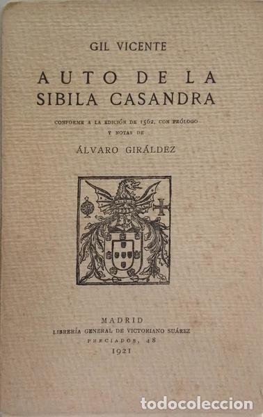 Libros: VICENTE. (Gil) - AUTO DE LA SIBILA CASANDRA. - Foto 1