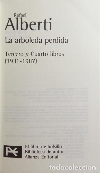 Libros: ALBERTI. (Rafael) - LA ARBOLEDA PERDIDA. [3 VOLS.] - Foto 2