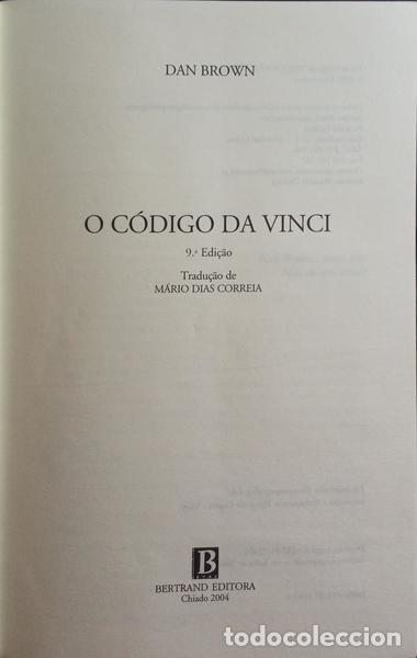 Libros: BROWN. (Dan) - O C&Oacute;DIGO DA VINCI. [9.&ordf; EDI&Ccedil;&Atilde;O] - Foto 2