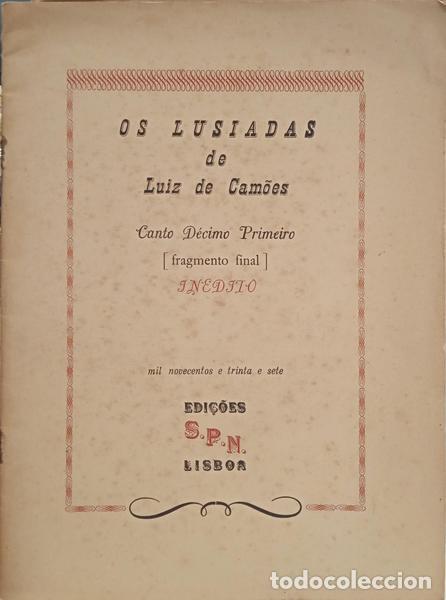 Libri di seconda mano: CAM&Otilde;ES (Lu&iacute;s Vaz de) - OS LUSIADAS. CANTO D&Eacute;CIMO PRIMEIRO [FRAGMENTO FINAL], IN&Eacute;DITO.