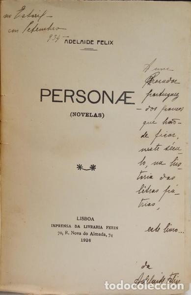 Libros: F&Eacute;LIX. (Adelaide) - PERSONAE. [DED. AUTOR] - Foto 2