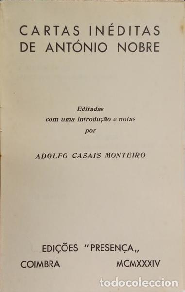 Libros: NOBRE. (Ant&oacute;nio) - CARTAS IN&Eacute;DITAS. - Foto 2