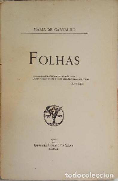 Libros: CARVALHO. (Maria de) - FOLHAS. [DED. AUTORA] - Foto 2