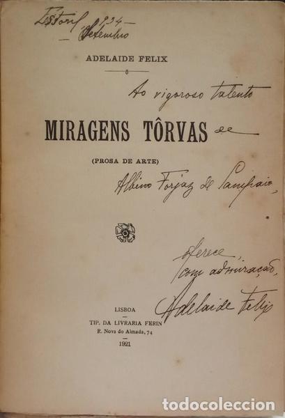 Libros: F&Eacute;LIX. (Adelaide) - MIRAGENS T&Ocirc;RVAS. [DED. AUTOR] - Foto 2
