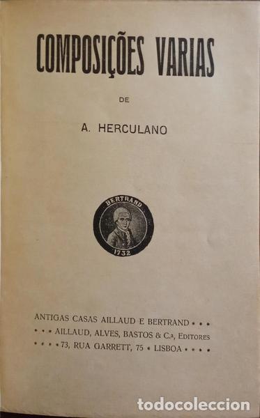 Libros: HERCULANO. (Alexandre) - COMPOSI&Ccedil;&Otilde;ES VARIAS. - Foto 1