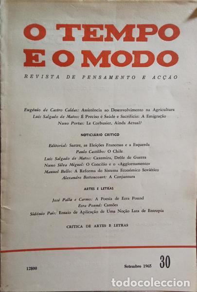 Libros: TEMPO (O) E O MODO, N.&ordm; 30, SETEMBRO 1965. - Foto 1