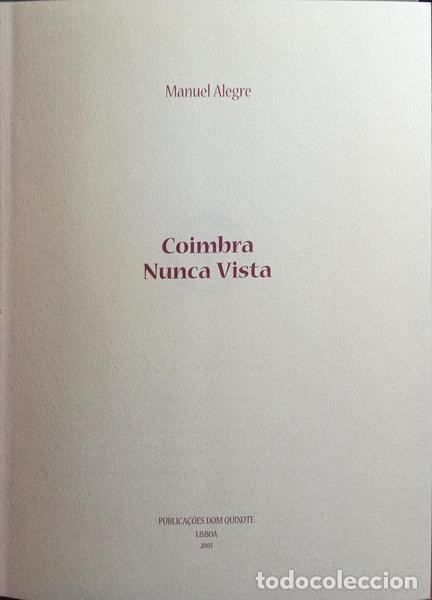 Libros: ALEGRE. (Manuel) - COIMBRA NUNCA VISTA. [2.&ordf; EDI&Ccedil;&Atilde;O] - Foto 2