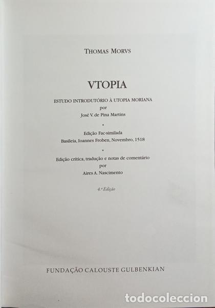 Libros: MORE. (Thomas) - VTOPIA. [FAC-S&Iacute;MILE] - Foto 2